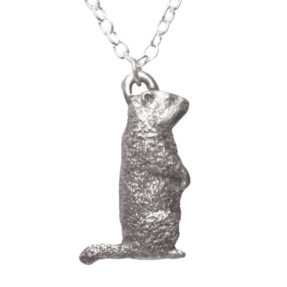Groundhog or woodchuck necklace 1362